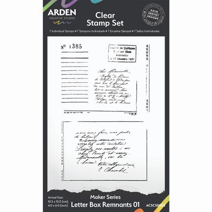 slim Arden Creative Studio Maker Series Letter Box Remnants 01 4 In X 6 In Stamp Set