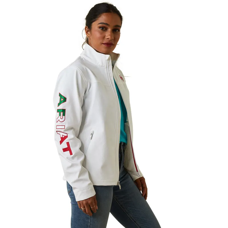Ariat Damen Classic Team Softshell MEXICO wasserabweisende Jacke, Weiß