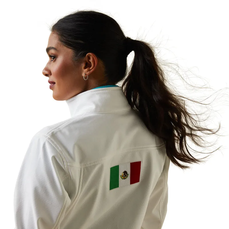 Ariat Damen Classic Team Softshell MEXICO wasserabweisende Jacke, Weiß