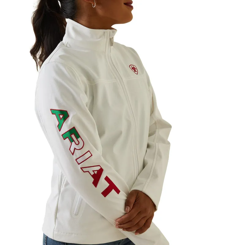 Ariat Damen Classic Team Softshell MEXICO wasserabweisende Jacke, Weiß