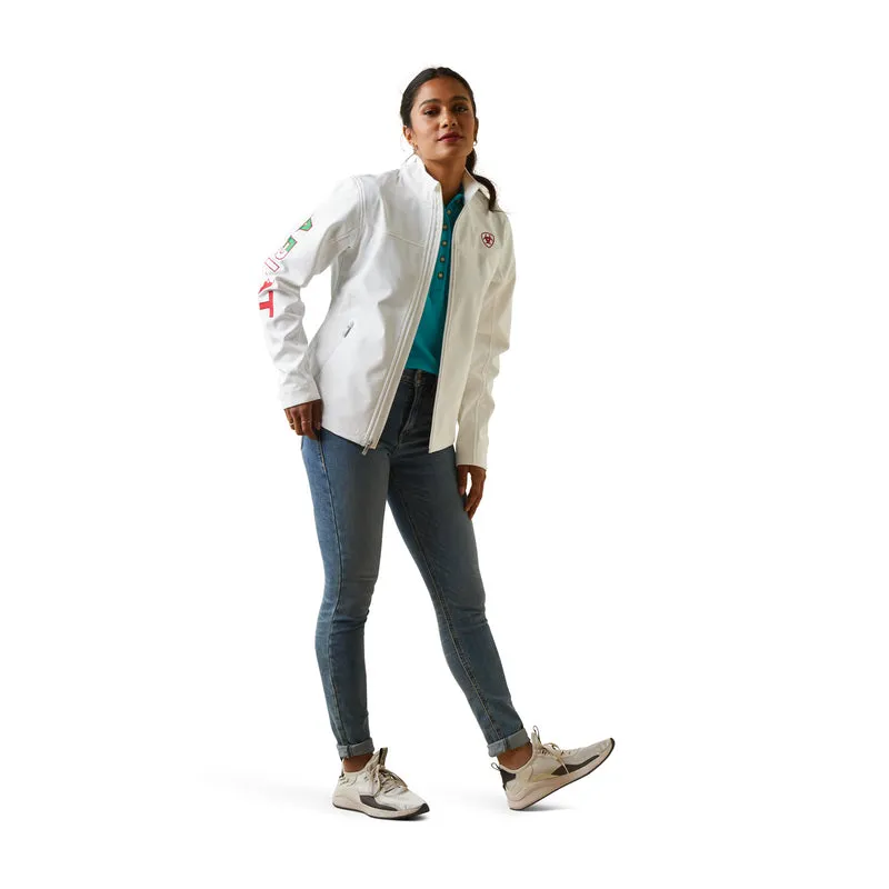 Ariat Damen Classic Team Softshell MEXICO wasserabweisende Jacke, Weiß