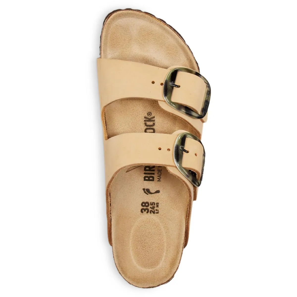 Arizona Damen Schlupf-Sandalen mit großer Schnalle aus Nubukleder
