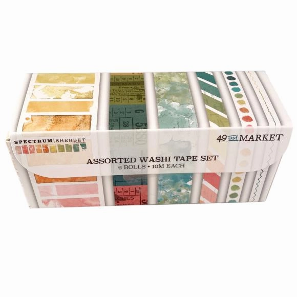 linen Assortment Spectrum Sherbet Washi Tape Set 6/Rolls