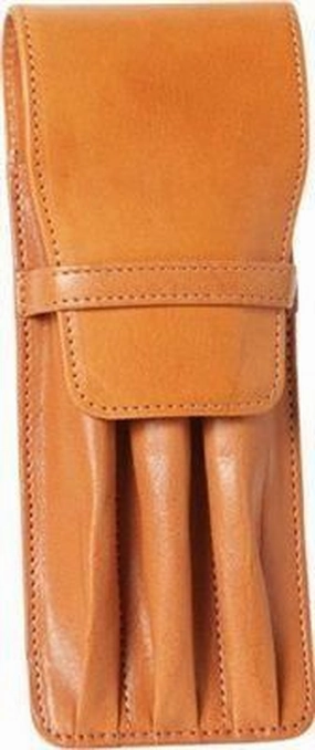collectible recycled Aston Leather 3 Pen Holder Tan