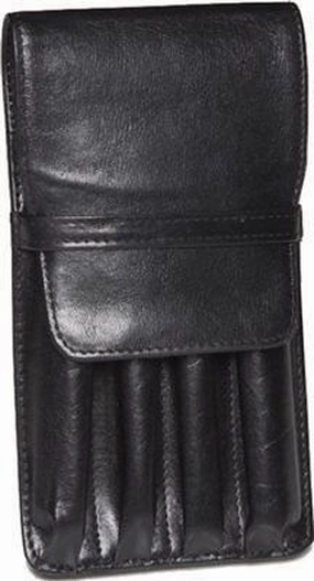 Aston Leather 4 Pen Holder Black basic adjustable