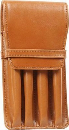 Aston Leather 4 Pen Holder Tan trendy paper
