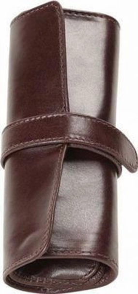 Aston Leather 5 Pen Rollup Brown cotton