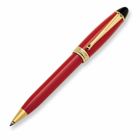 Aurora Ipsilon Resin Red Ballpoint Pen metallic metal