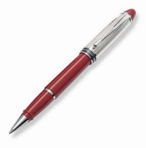 Aurora Ipsilon Sterling Silver Red Rollerball Pen large