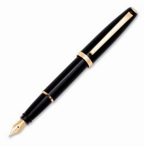 Aurora Style Resin Black Gold Fountain Pen biodegradable
