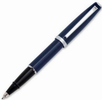 small large Aurora Style Resin Blue Rollerball Pen