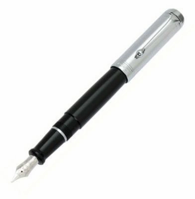 Aurora Talentum Chrome Black Fountain Pen classic expandable