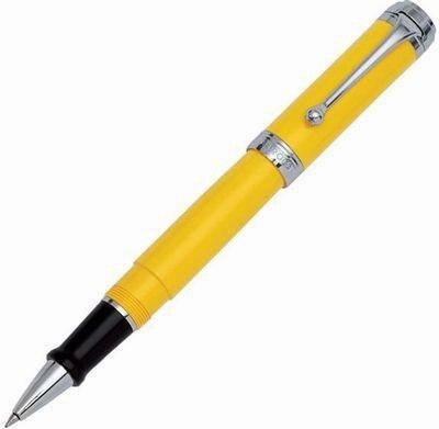 portable durable Aurora Talentum Yellow Chrome Rollerball Pen