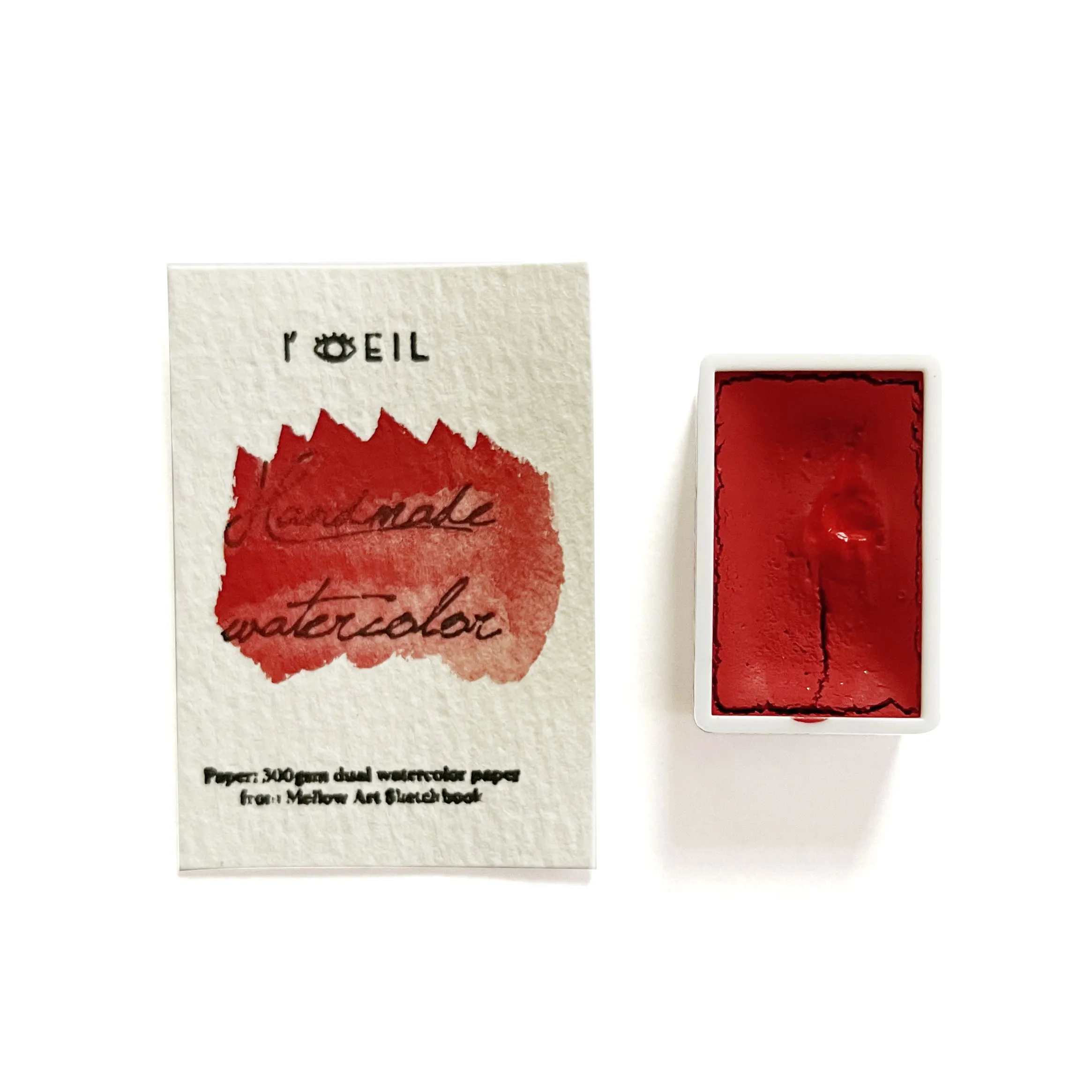 waterproof Cadmium Red Pr108 - Artist Grade Handmade Honey Based Watercolor Paint Full Pan 3.2Ml