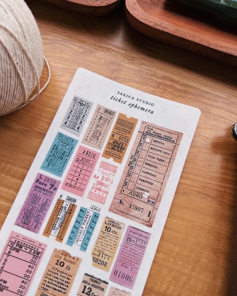 synthetic Sarica Studio Ticket Ephemera Stickers