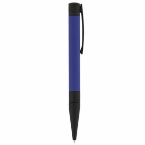 retractable St Dupont D-Initial Velvet Collection Ocean Blue & Matte Black Ballpoint Pen