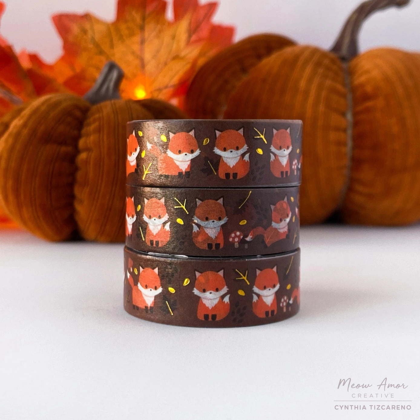 affordable narrow Autumn Fox Gold Foil Washi Tape