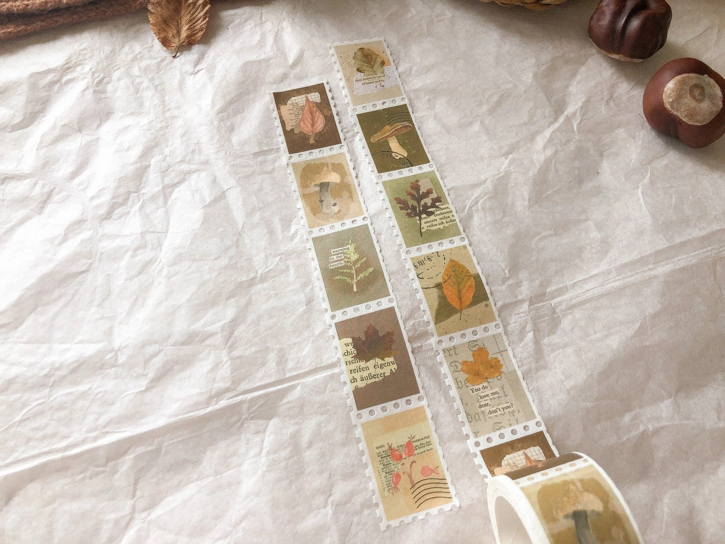 Autumn Stamp Washi Tape soft steel