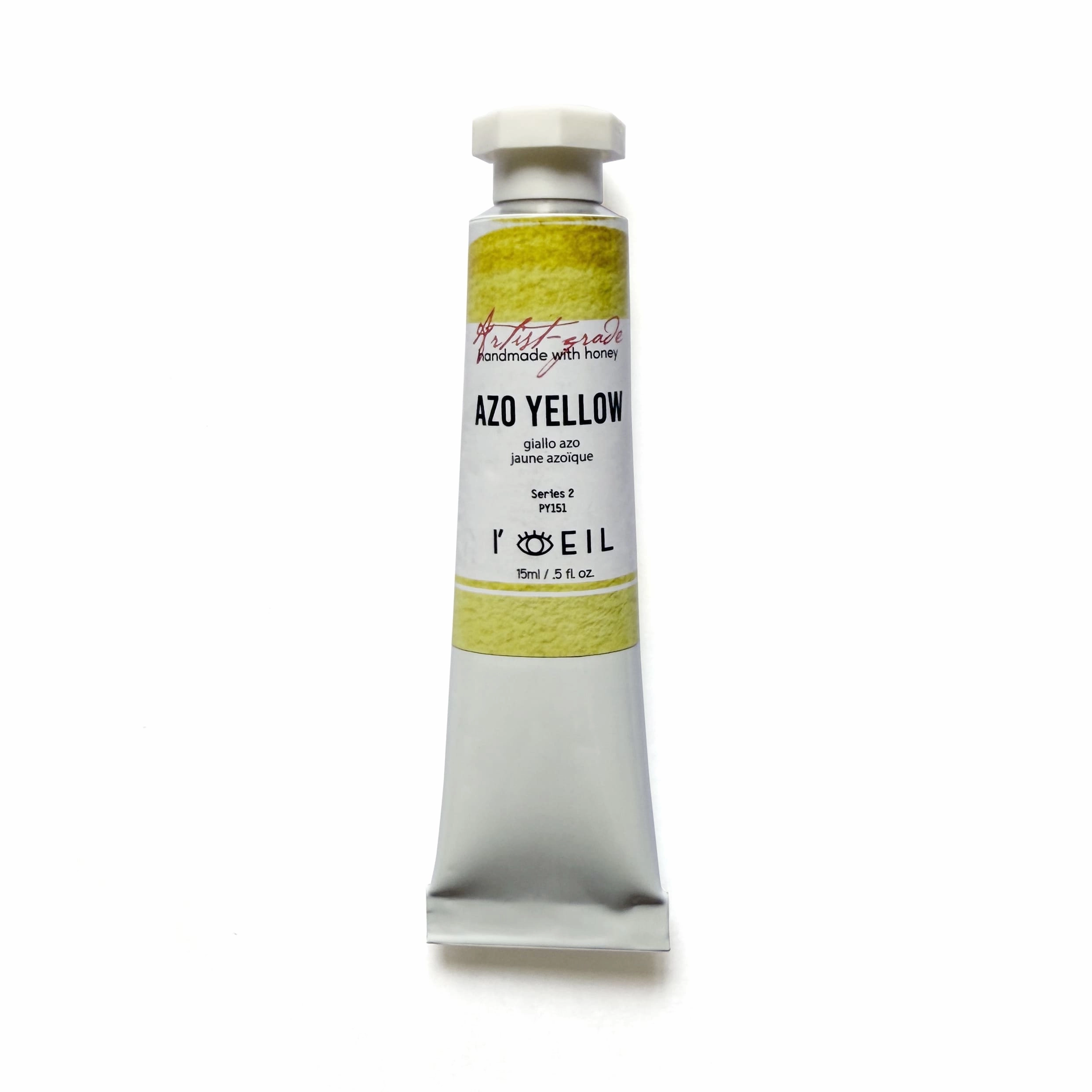 pastel round Azo Yellow Py151 - Artist Grade Handmade Honey Based Watercolor Tube 15Ml