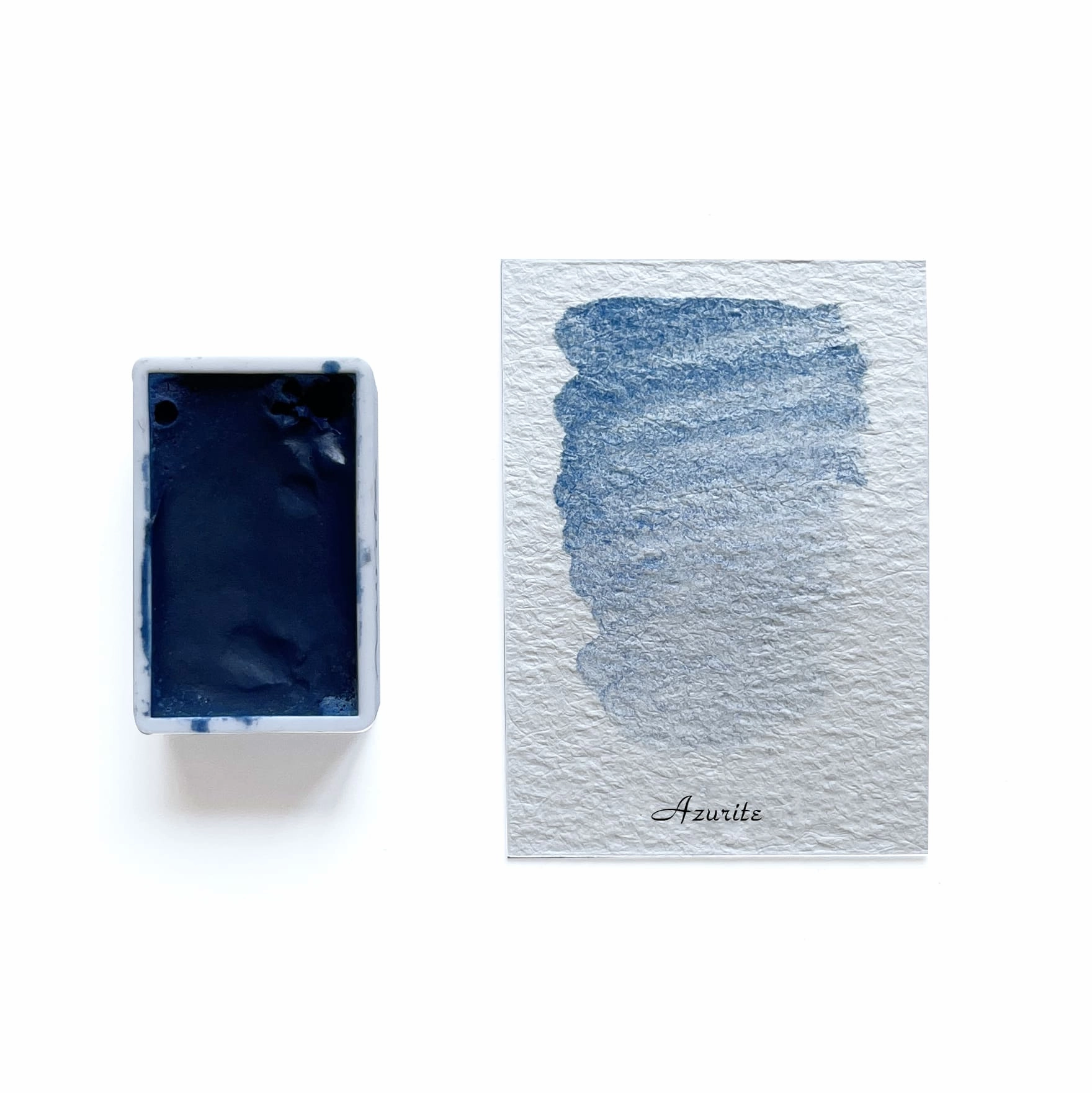 vivid Azurite Pb30 (Mineral) - Artist Grade Handmade Honey Based Watercolor Paint Full Pan 3.2Ml