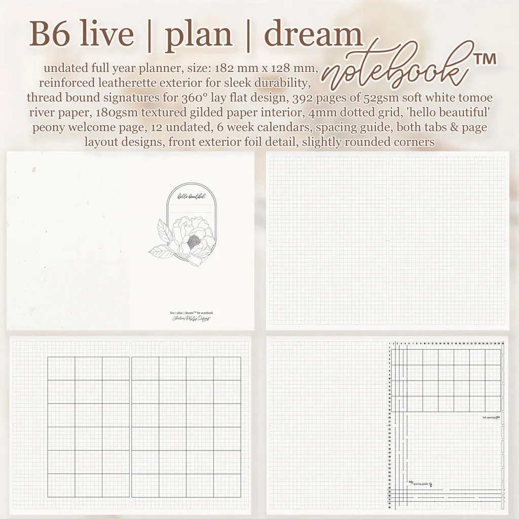 wholesale refined B6 Live | Plan | Dream? Notebook By Lauren Phelps Designs