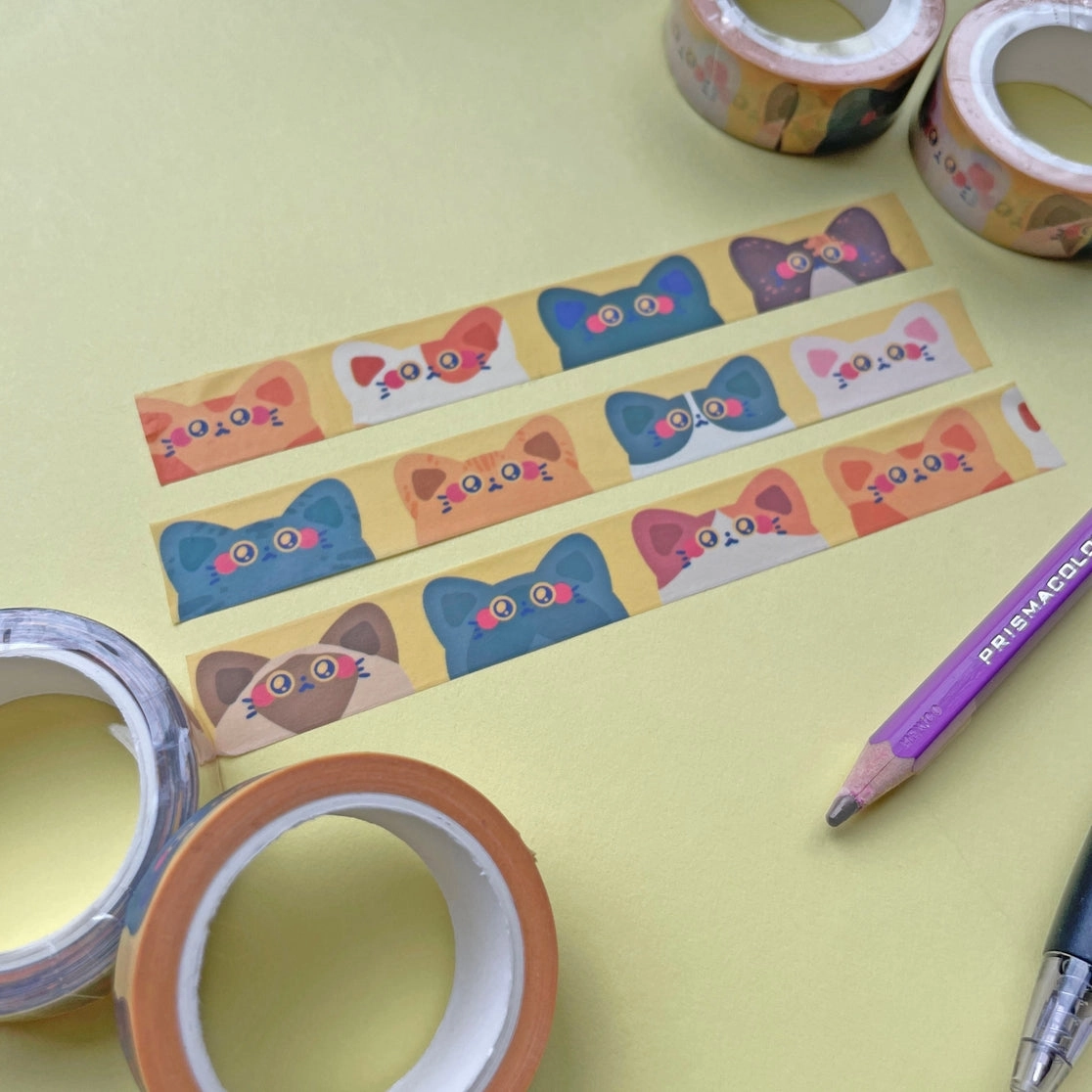 Baby Cats Washi Tape refillable bright