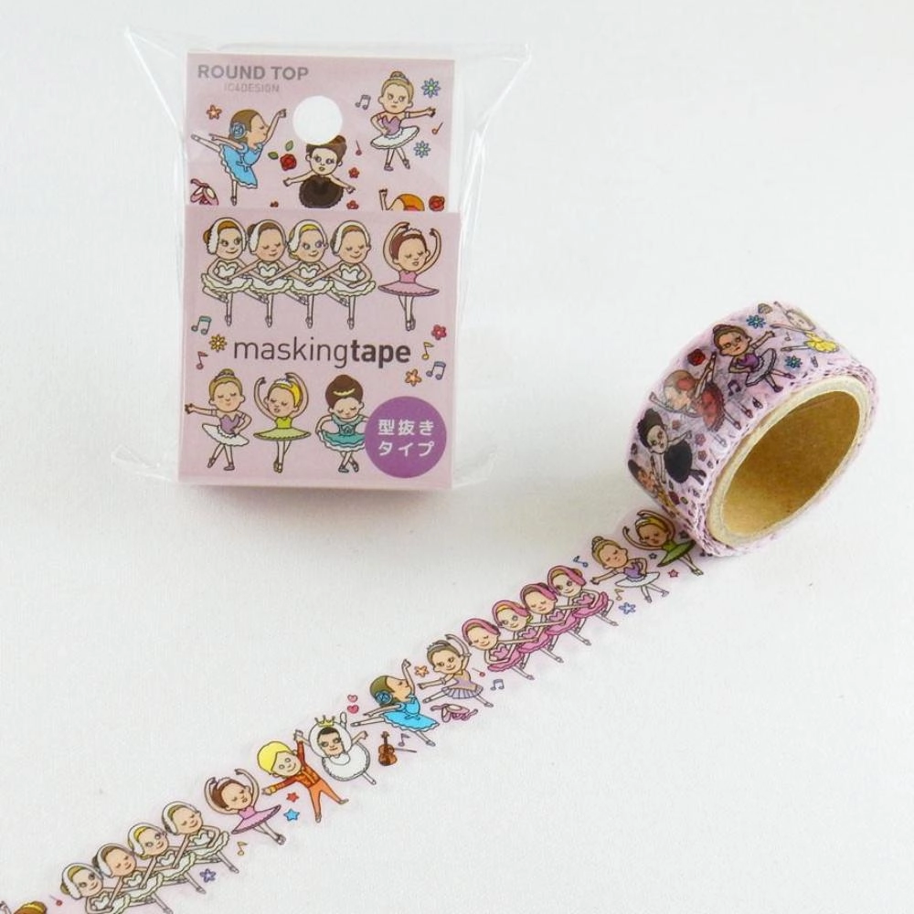 glossy Ballerina Washi Tape Tips Round Top