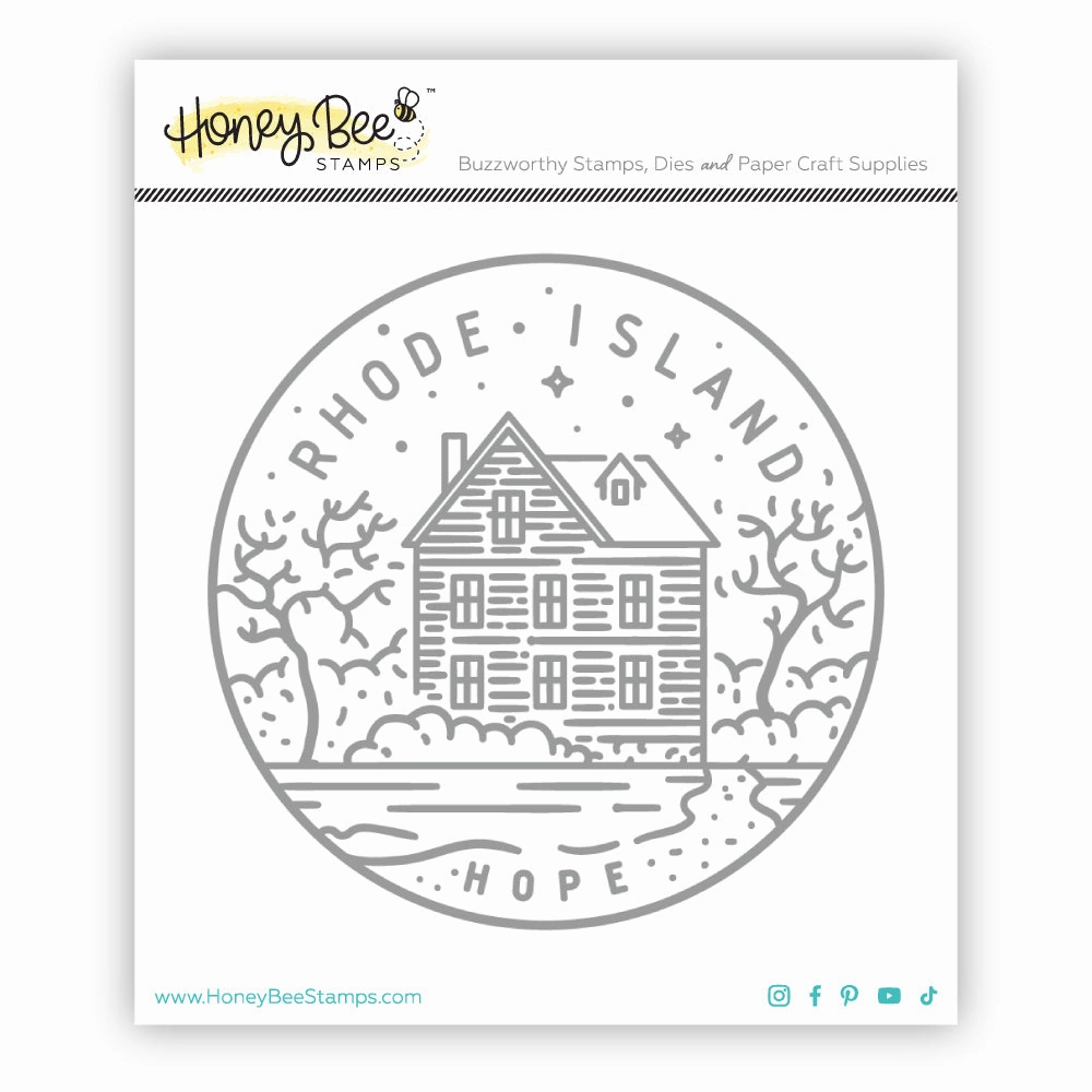 automatic metal 50 States Circles - 2X2 Stamp Set - Rhode Island