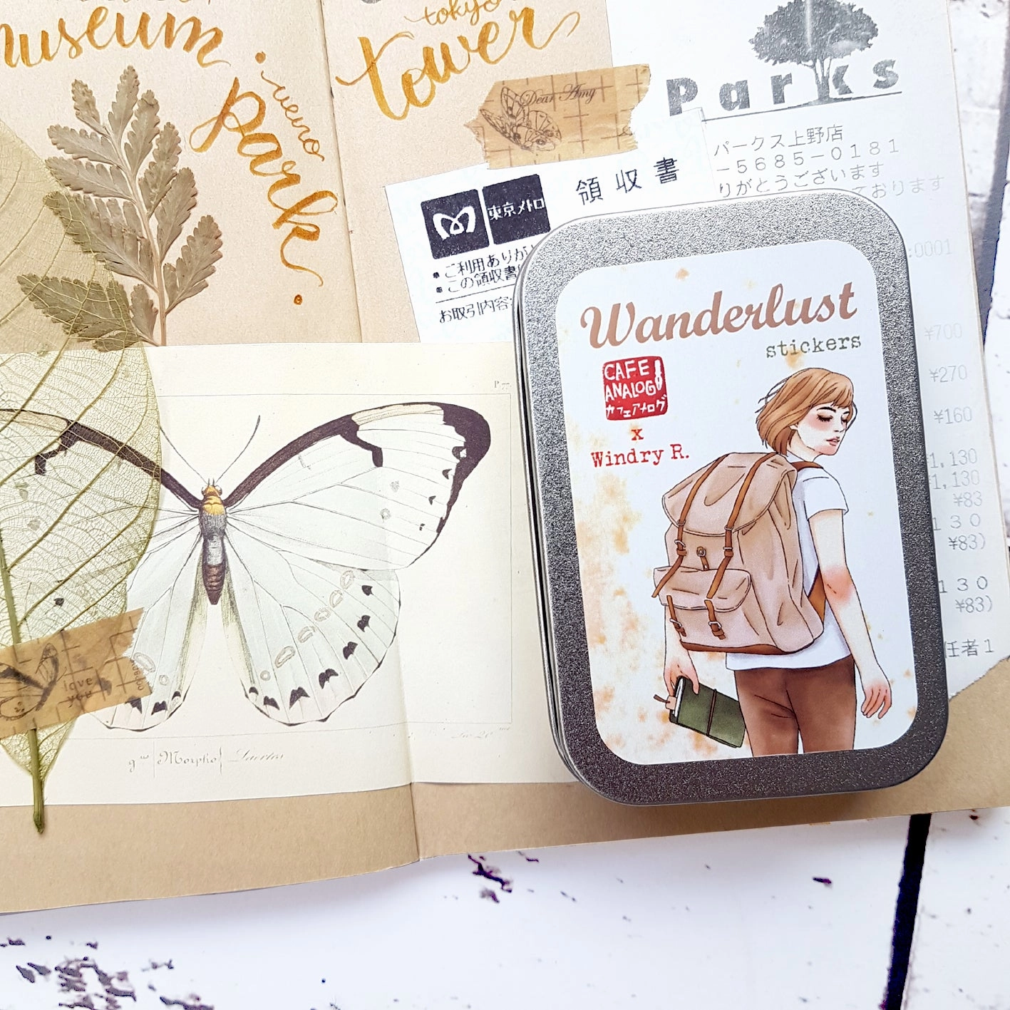 Cafe Analog X Windry R - Wanderlust Girls Stickers In Tin neutral