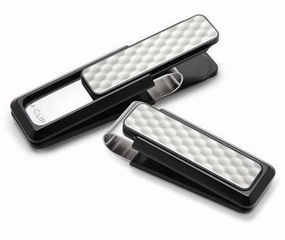 M-Clip Black Anodized White Golfball Money Clip large