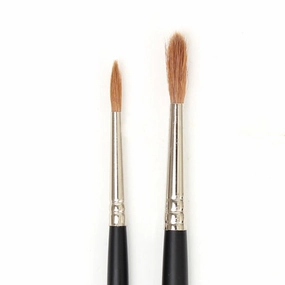 Paintbrush - Round, Pure Red Sable wooden flat