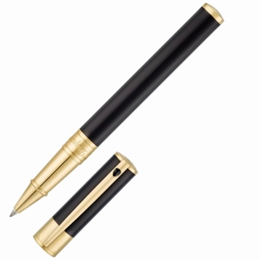 exclusive vegan St Dupont D-Initial Duo Tone Black & Gold Rollerball Pen