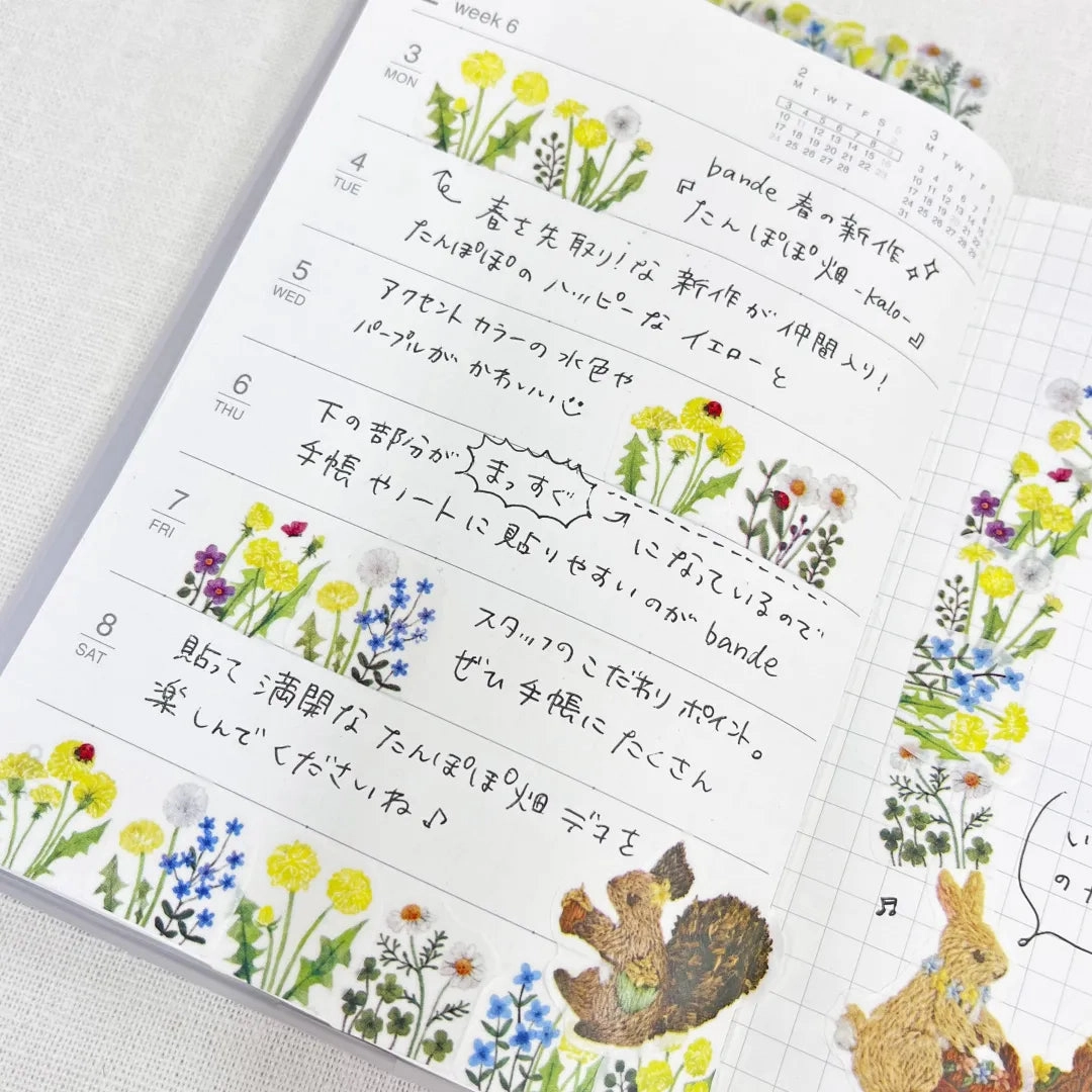 glossy glass Bande Sticker Roll - Dandelion Field