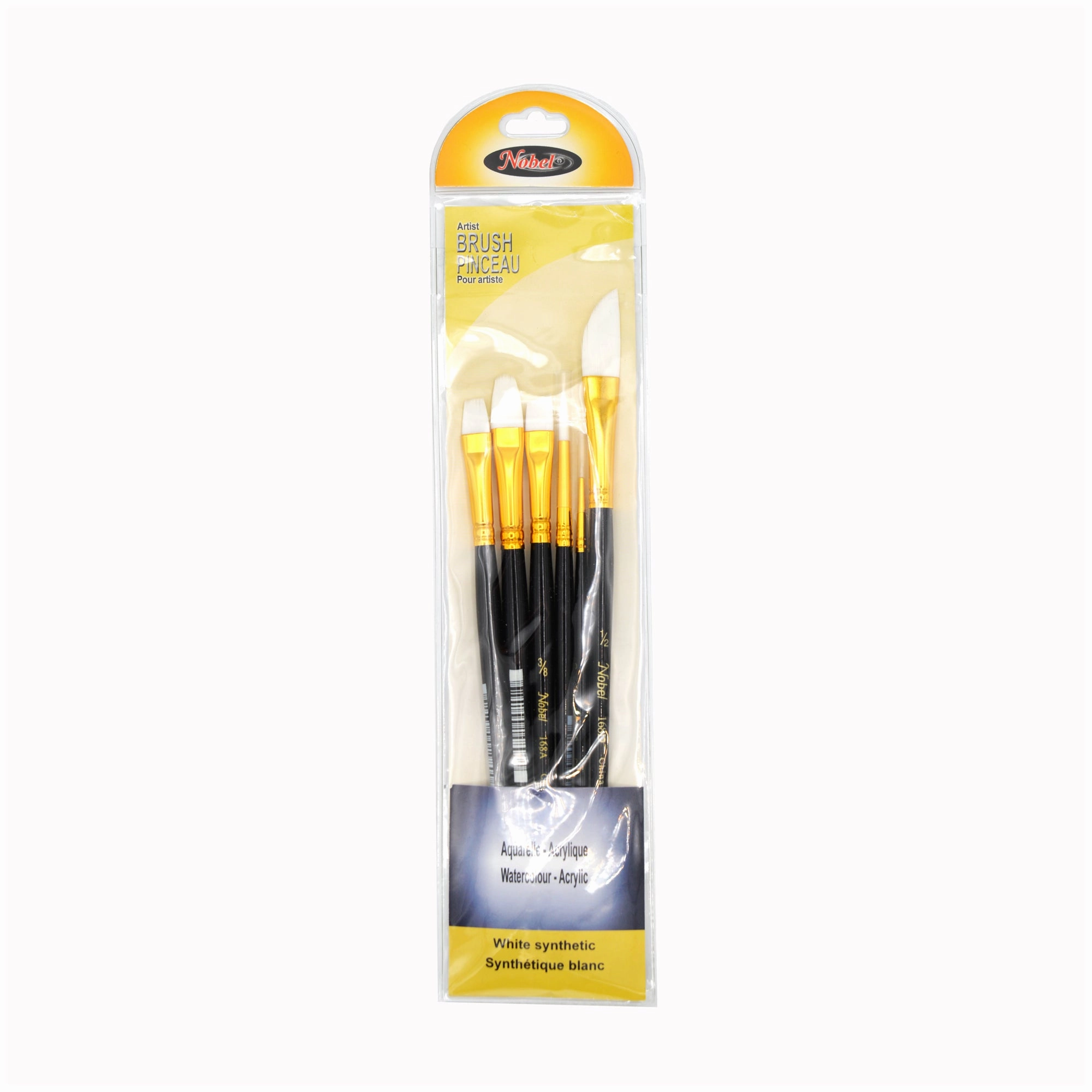 matte vintage Assorted Synthetic Brushes, Set Of 6