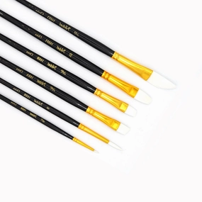 quality Assorted Synthetic Brushes, Set Of 6