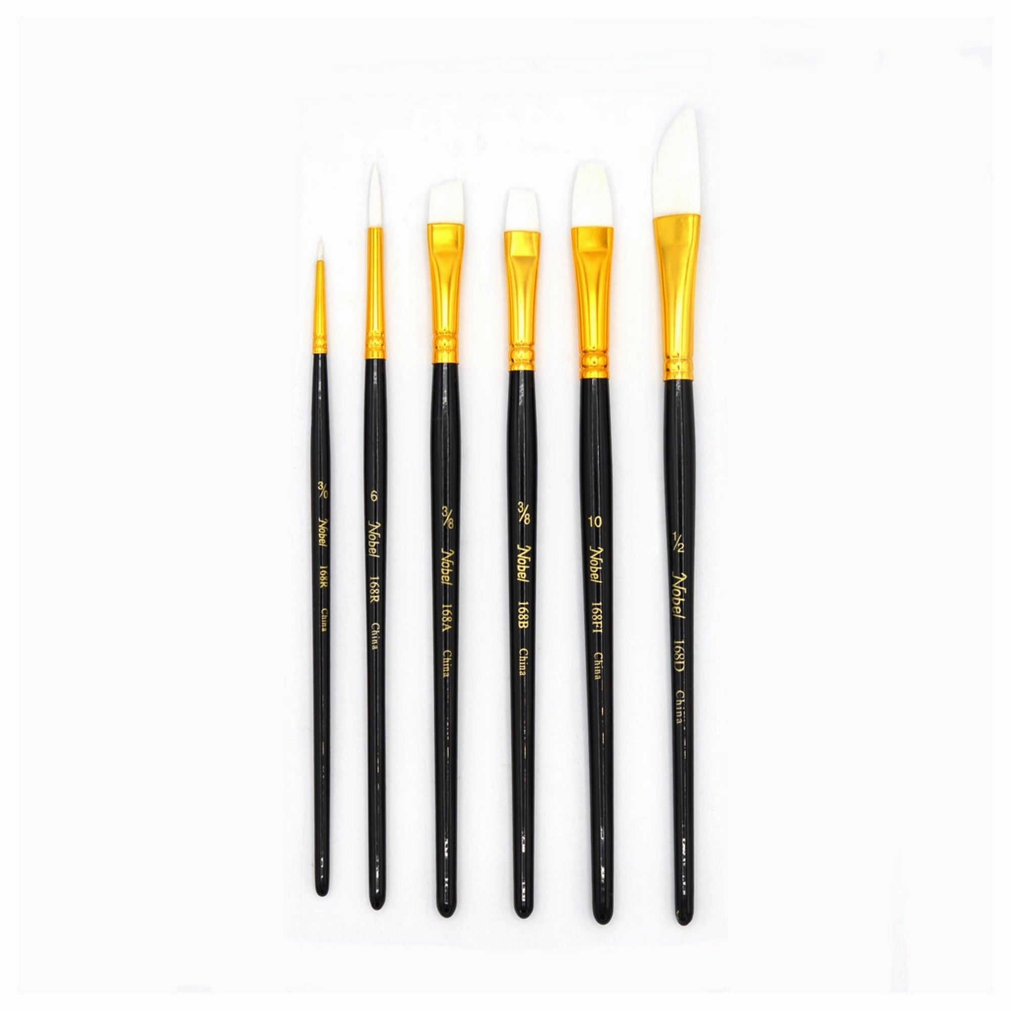 Assorted Synthetic Brushes, Set Of 6 premium tiny