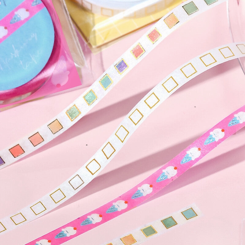 flexible antislip Basic Check Box Slim Washi Tape