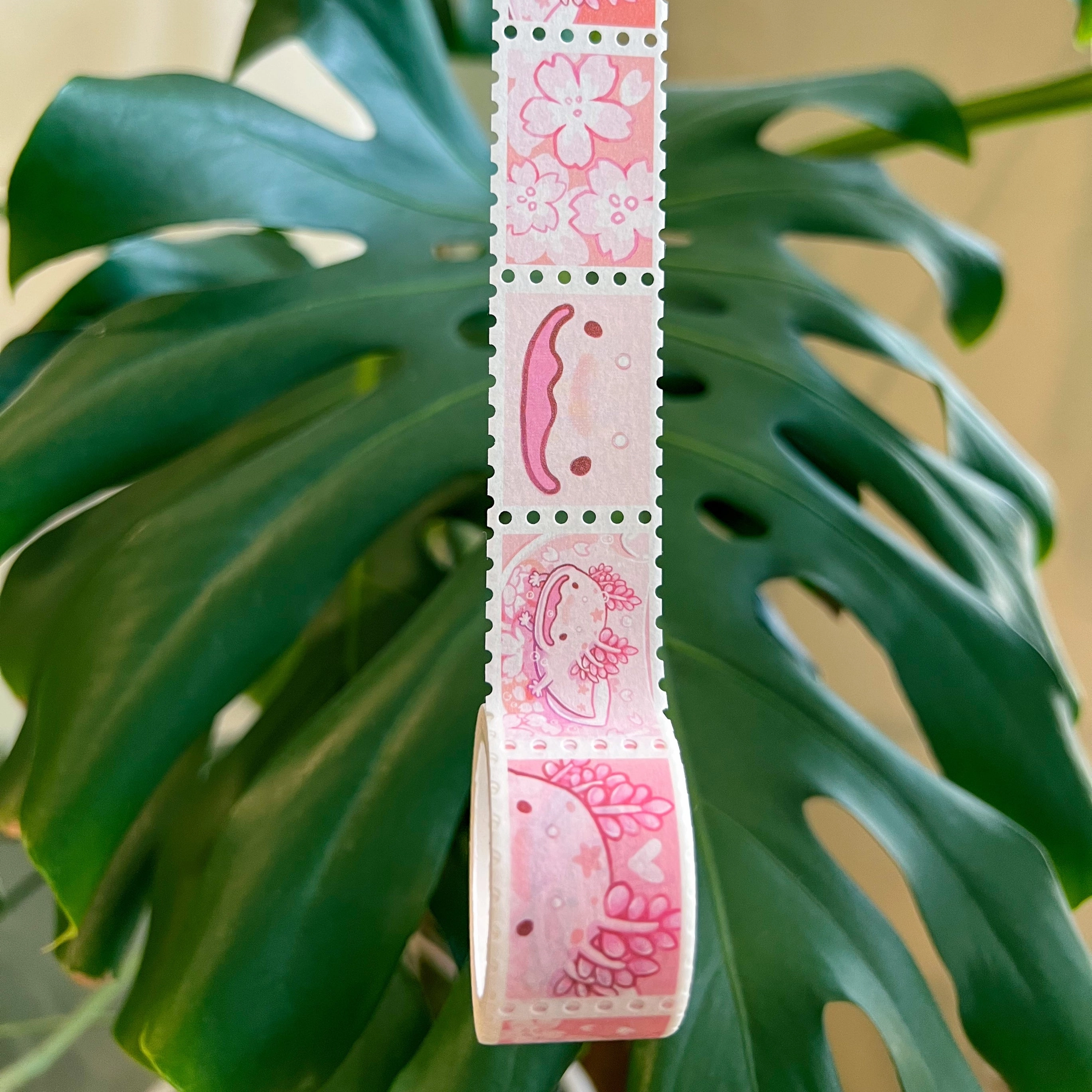 exclusive Cherry Blossom Axolotl Stamp Washi Tape