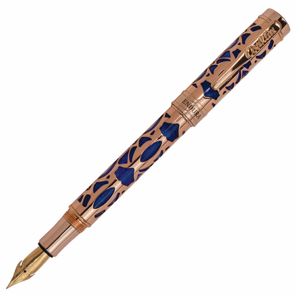 sealed Conklin Endura Deco Crest Blue Fountain Pen