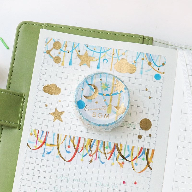adjustable quality Curtain Decoration Washi Tape Foil Bgm