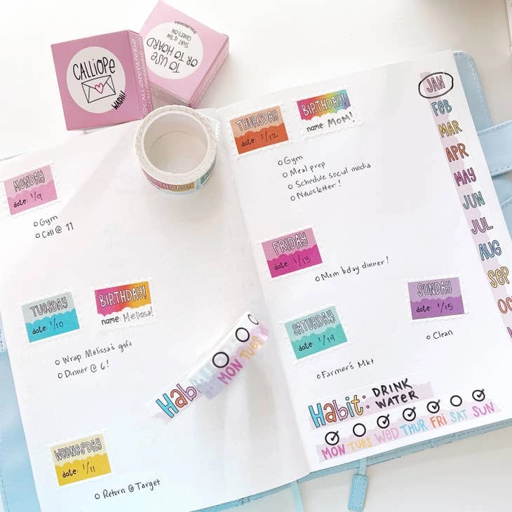 Habit Tracker Washi Tape durable