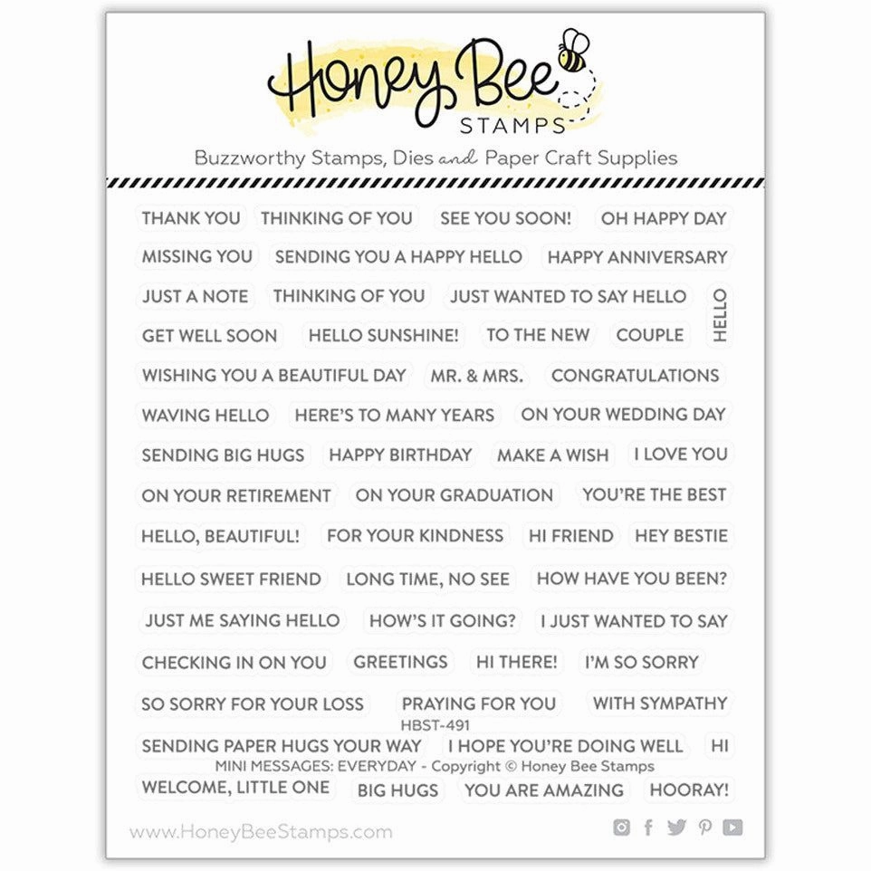 plastic retro Mini Messages - 6X6 Stamp Set