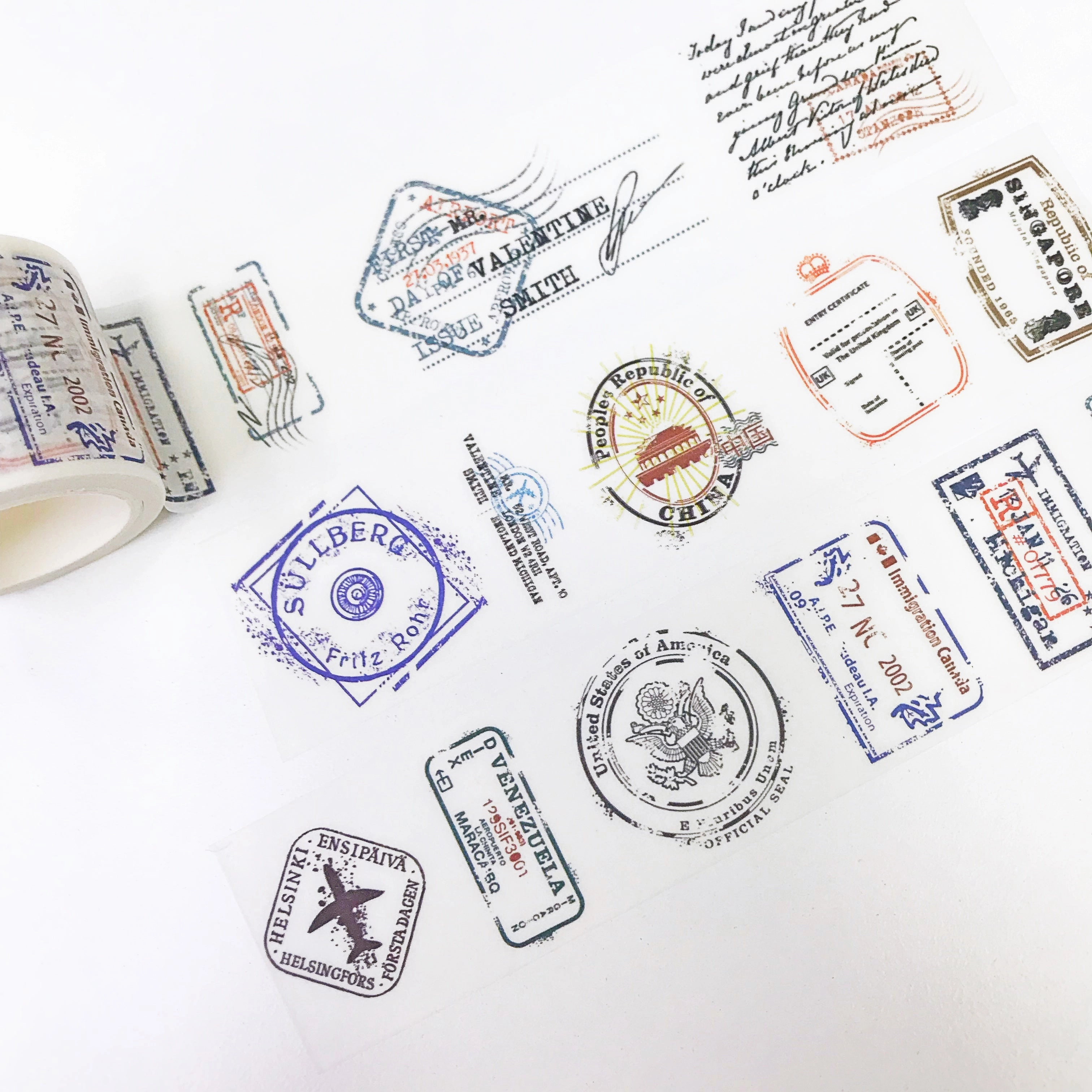 minimalist premium Passport Stamp Washi Tape