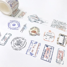 Passport Stamp Washi Tape refillable adjustable