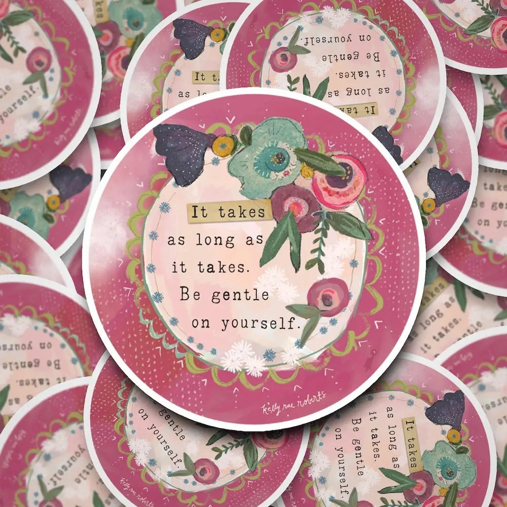 Be Gentle On Yourself Vinyl Sticker retro finest