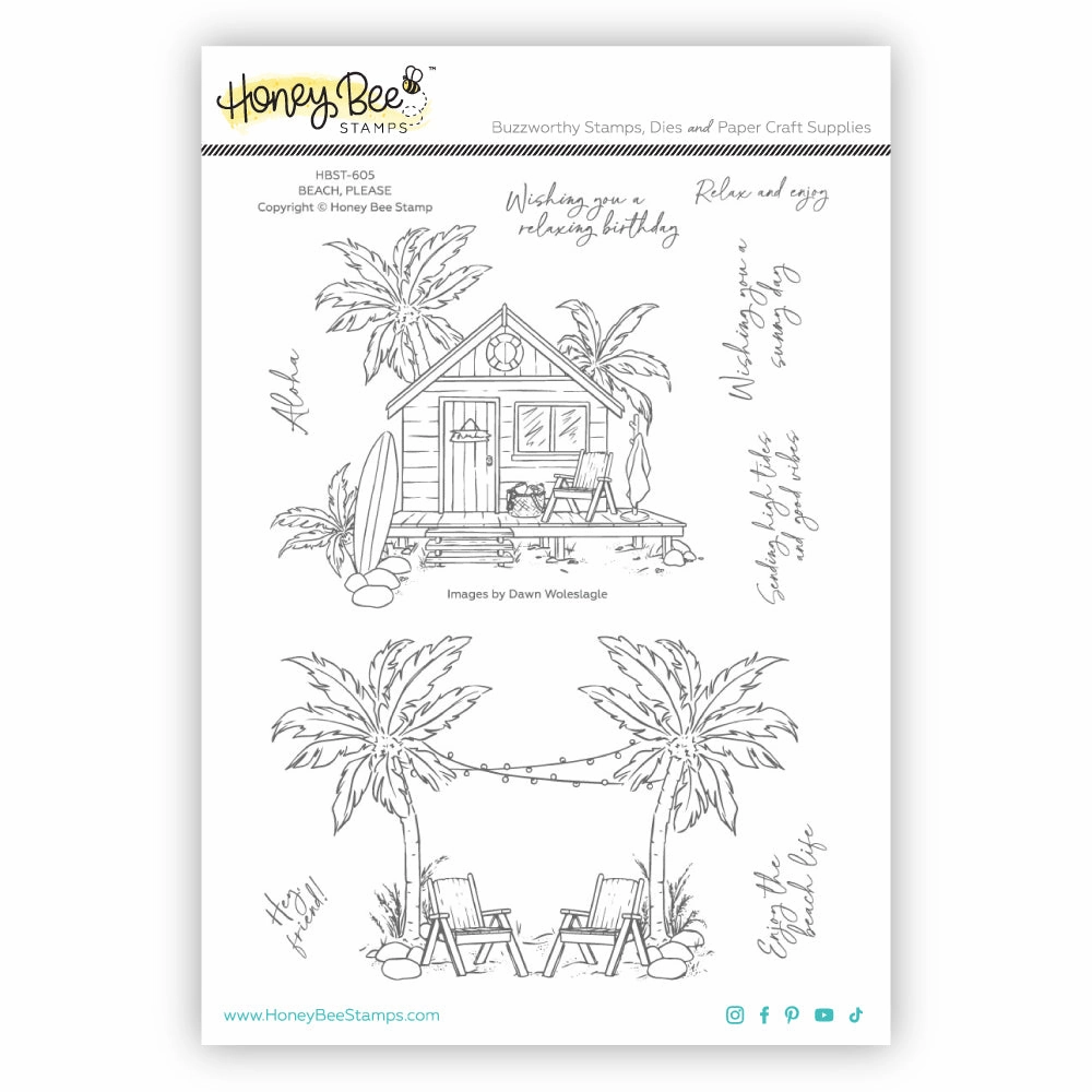 bulk matte Beach Please - 6X8 Stamp Set
