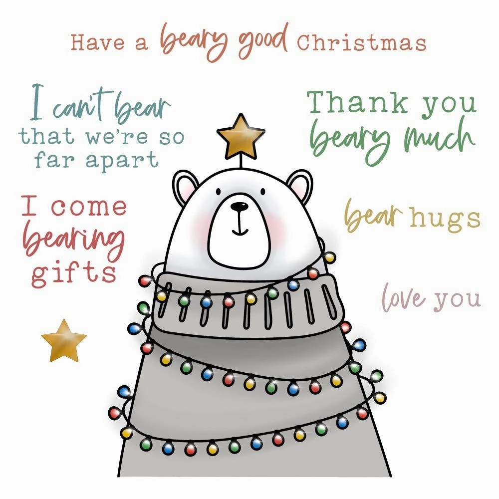 antislip vintage Bear Hugs - 4X5 Stamp Set