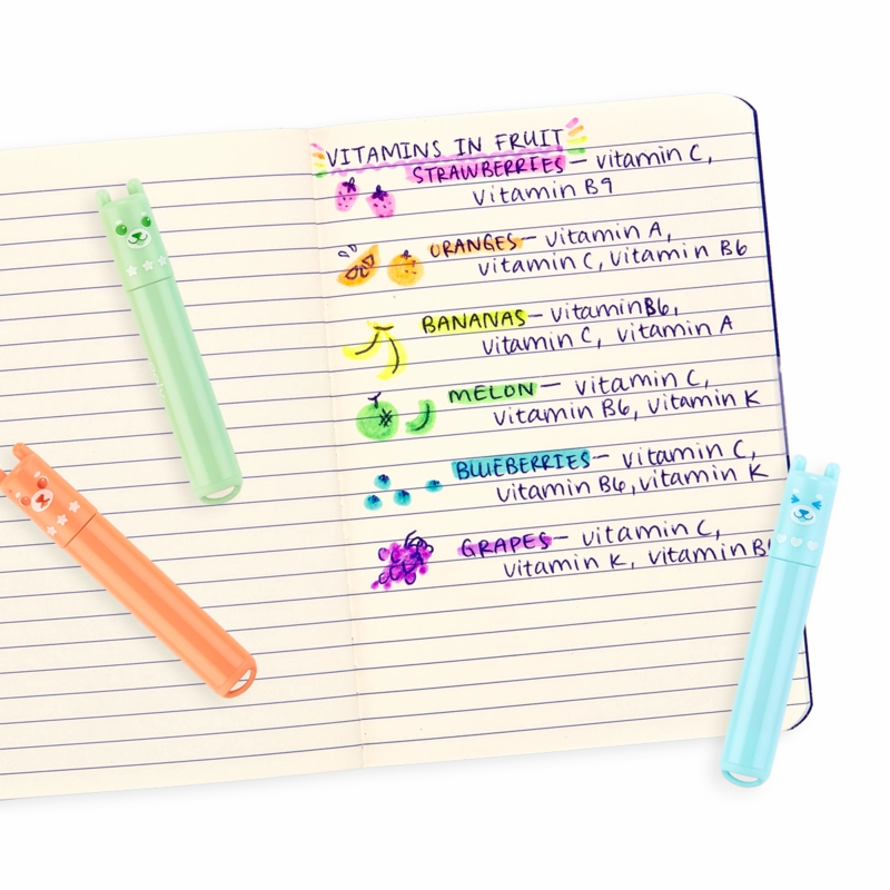 Beary Sweet - Mini Scented Neon Highlighters