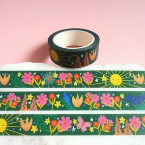 solid retro Beautiful World Washi Tape Green