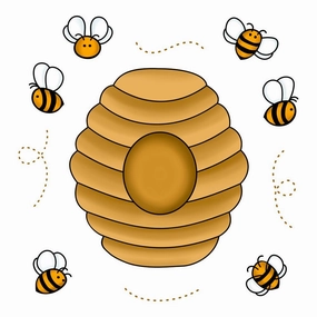 paper Bee Hive - 3X4 Stamp Set